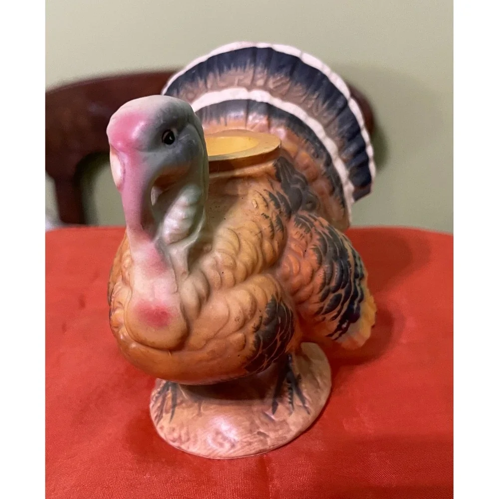 Napco ware Turkey Candle Holder Fall Thanksgiving Decor Japan‎
